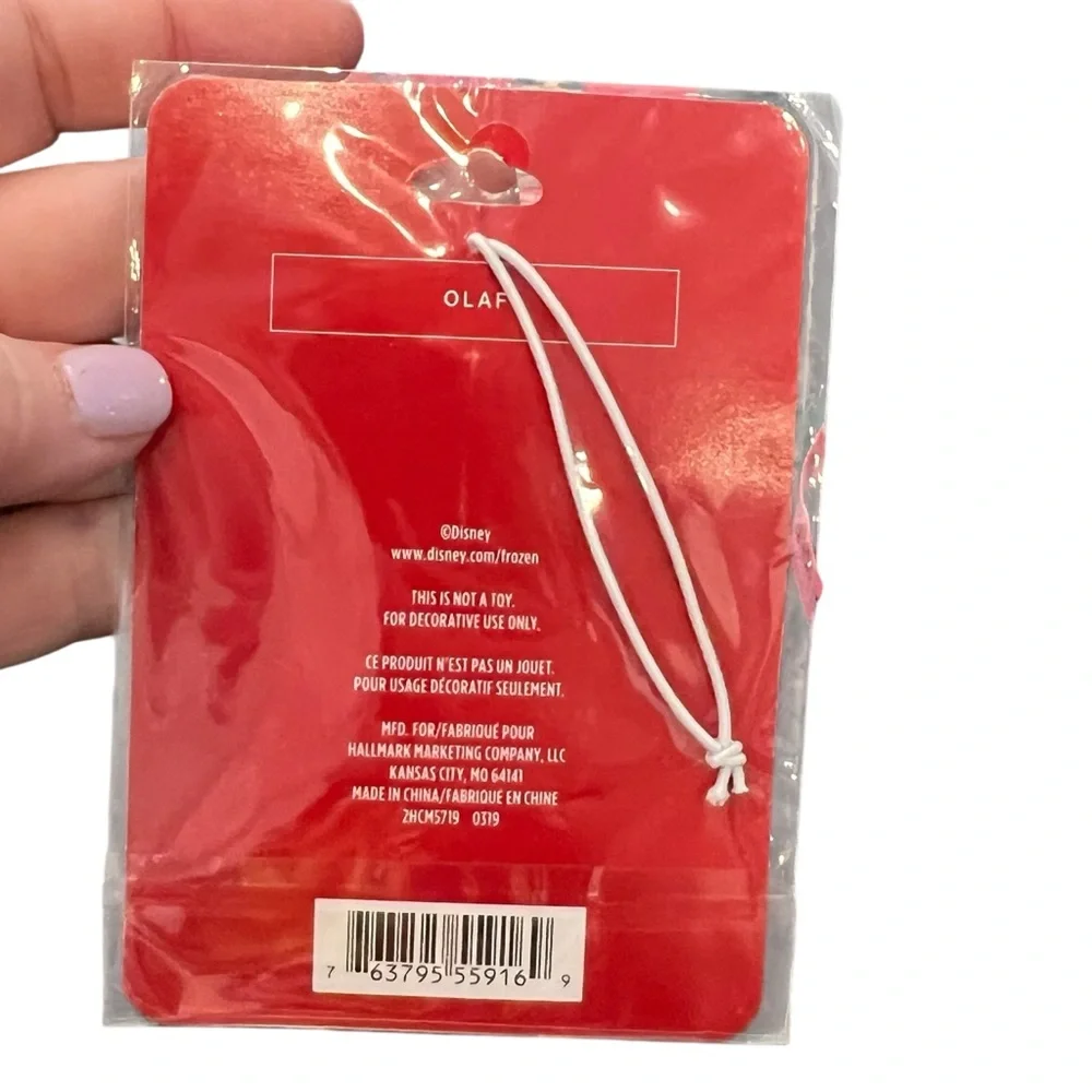 Disney Frozen Olaf Ornament with Red‎ and White Accents